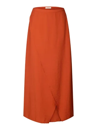 selected women - SLFLISA MW ANKLE WRAP SKIRT B potters clay - Gr. - 40
