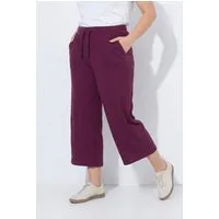 Ulla Popken Culotte Sweat-Culotte Waffelstruktur weites Bein