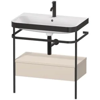 Duravit Happy D.2 Plus c-bonded Set mit Metallkonsole und Schubkasten Taupe Supermatt 775x490x850 mm HP4742O8383