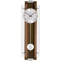 AMS Funk-Pendelwanduhr F5259/1 (Quarz,Holz,Buche nussbaumfarben,diamantgedrehtes Zifferblatt,Flur)