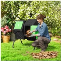 Outsunny Komposter mit 24 Lüftungslöcher, BxTxH: 67x60x77 cm, 130 l, (360° Drehbar Schnellkomposter, 1 St., Thermokomposter), für Garten, Küchen, Balkon