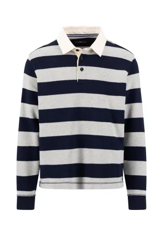 FYNCH-HATTON - Rugby Polo, structured striped navy - Gr. - M