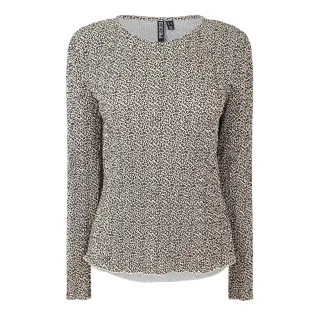 Pieces - Bluse für Damen, Rundhalsausschnitt, leger, Langärmlig (Natürlich)