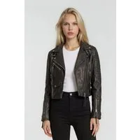 trueprodigy Lederjacke Freya mit Reißverschluss Details