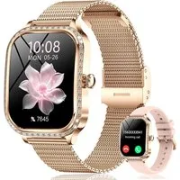 Forrlite Smartwatch Damen, Neueste Fitness Uhr mit Anruffunktion Smartwatch (4,45 cm/1,75 Zoll, iOS 9.0+ Android 5.1) IP68 Wasserdicht,Uhren Watch für Android IOS, Fitnessuhr Tracker mit Pulsmesser Schrittzähler Schlafmonitor