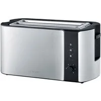 Severin Toaster AT 2590 Automatik-Langschlitztoaster Edelstahl-gebürstet/schwarz