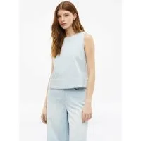 s.Oliver Blusentop Bluse Denim-Top aus Leinenmix