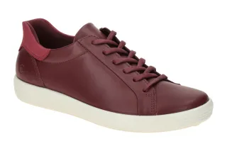 Ecco 470843 SOFT 7 EASY SLIP LACE Sneaker, rot - dark ruby/red plum, Echtleder