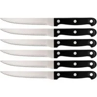 TSB Werk Steakmesser 6x Steakmesser Edelstahl Pizzamesser Steak Messer (6 Stück), Grillbesteck, Fleischmesser, Set