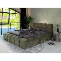 Compleo Polsterbett Cloud Bett, Bett mit gepolstertem Kopfteil ELVA (Chenille-Stoff), Schlafzimmer Bett modern, Doppelbett gepolstert, Wolkenbett