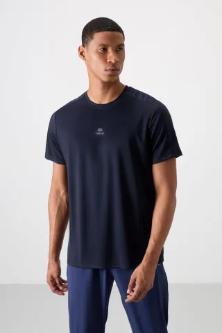 Herren Unifarben Rundhals T-Shirt mit kurzen Ärmeln