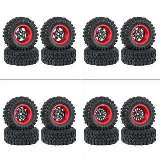 4PCS Upgraded Tires Carbon Fiber Wheel Rims for FMS SCX24 TRX4M 1/18 RC Cars Vehicles Models Spare Parts Accessories
