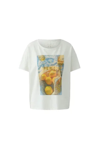 Oui - T-Shirt cloud dancer - Gr. - 40