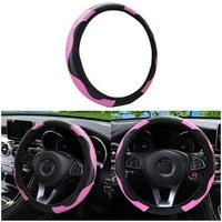 LuxusKollektion Lenkradbezug Lenkradbezug Universal Mikrofaser Leder 37 38cm Lenkradschutz Rosa