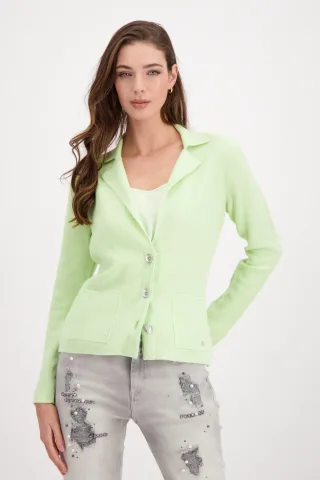 monari - Strickblazer mit Reiskorn-Struktur pastell green - Gr. - 40