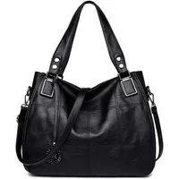 LuxusKollektion Hobo Damen Hobo Schultertasche Shopper PU-Leder Schwarz Handtasche