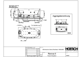 Hoesch Monolith Einbau Whirlwanne iSensi Rechteck 1600x800 mit System Reviva II 3984E.010305004
