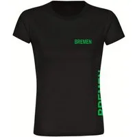 multifanshop T-Shirt Damen Bremen - Brust & Seite - Frauen