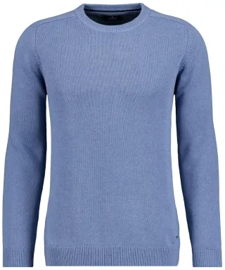 RAGMAN - Strickpullover Rundhals Mittelblau - Gr. - 3XL