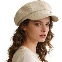 LuxusKollektion Schirmmütze Ballonmütze Damen Schirmmütze Baumwolle Leinen Einheitsgröße Beige