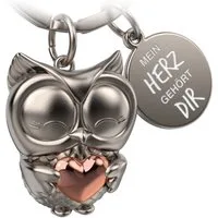 FABACH Schlüsselanhänger Eule "Owly" mit Herz und Gravur "Mein Herz gehört dir"