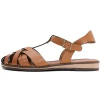 Derimod Sandalen aus Leder Sandale Echtes Leder, Lederfutter, TPU-Sohle, Fesselschnalle, Gewebtes Design