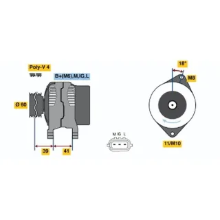Bosch Lichtmaschine 90A Toyota Yaris P1 1,3  0986045831