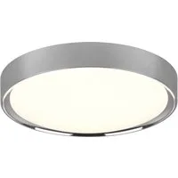 TRIO Leuchten LED Deckenleuchte, LED fest integriert, Warmweiß, Flache Badezimmer Lampe, Bad-Lampe Decke in Silber, Gäste WC, Ø 33cm