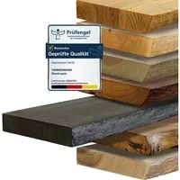 tømmermann Wandregal Schweberegal Holzregal mit Baumkante - Hängeregal aus Massivholz, Komplett-Set