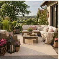 Snapstyle Outdoorteppich In & Outdoor Teppich Flachgewebe Oslo Karo Modern, Rechteckig, Höhe: 4 mm