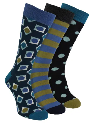 HS von Happy Socks - Herren 3er Pack Geschenkbox mit bunten Socken - Quadrat