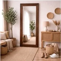 LebensWohnArt Wandspiegel Wandspiegel TEAK 160x70cm recyceltes Teakholz natural Spiegel