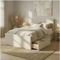 Homestyle4u Polsterbett 90x200 120x200 140x200 Doppelbett Bettgestell Stauraum mit Kopfteil (Set, Set, mit Lattenrost, 2 Bettkästen / Schubläden), 120x200, mit Stauraum