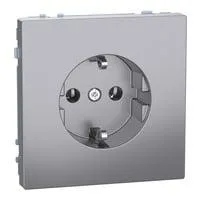 Schutzkontakt-Steckdose mit Steckklemmen, Unterputz, 16 Ampere, 250 Volt, 50 Hertz edelstahl, Retail
