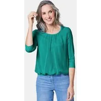 GOLDNER Shirtbluse Chiffon-Shirt mit 3/4-Arm, Rundhals Damen Sommerbluse, Halbarm, Feierlich, weich, Kunstfaser, Chiffon