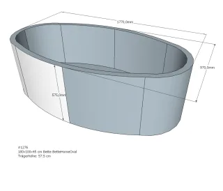 Neuesbad Wannenträger für Bette Home 180x100 oval SW13644