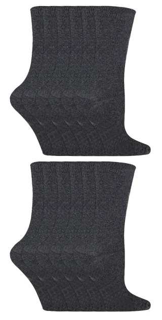 12 Paar Multipack Kinder Bambus Socken | Sock Snob | Childrens Plain Socks | Ideal Schule Socken für Sommer für Mädchen & Jungen - Grau