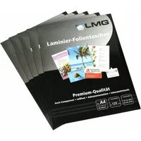 LMG Germany Laminierfolie LMG Laminierfolien A4 (216 x 303 mm), 2 x 125 mic, glänzend, 125 µm, glänzend, 25 St., Glänzende Laminierfolie – edle Optik und brillante Farben