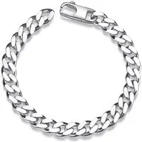 Silberkettenstore Silberarmband Panzerkette Armband 8/2,6mm - 925 Silber, Länge wählbar