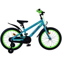 Volare Kinderfahrrad 18 Zoll Kinder Fahrrad Kinderfahrrad MTB Rad Bike Rocky Grün 51852, 1 Gang, Rücktritt, Seitenständer, Schutzbleche, Kettenschutz