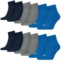 PUMA Freizeitsocken Quarter Socken (6-Paar) mit Cat-Logo und PUMA-Schriftzug