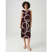 OPUS Midikleid mit grafischem Muster Volants sorgen für feminine Bewegung