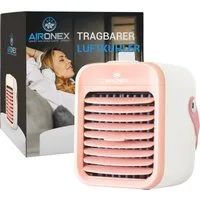 Aironex Tischventilator Tragbarer Luftkühler Pink – Kabelloser Luftkühler mit Wassertank, Luftbefeuchterfunktion – Luftkühler ohne Klimaanlage