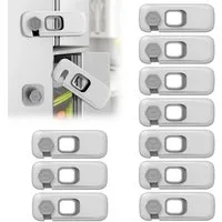 AIMAX Kindersicherung 10 tlg Kinder-Sicherheitsschlösser Baby Kühlschrank Schloss Haustier, ohne Bohren Ideal für Kühlschränke, Schränke, Schubladen, Schränke