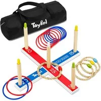 Toyfel Spiel Ringwurfspiel Kinder Outdoor Mitty Toss, Wurfspiel Kinder Outdoor & Indoor Ringe werfen