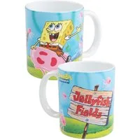 United Labels® Tasse Spongebob Schwammkopf Tasse Jellyfish Quallen Kaffeetasse 320 ml, Keramik