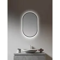Talos Dekospiegel LED Design Spiegel oval schwarz, 45x75 cm (1-St), LED Beleuchtung