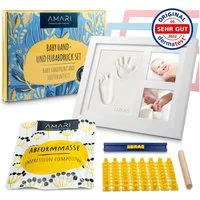 Amari Einzelrahmen Baby Handabdruck und Fußabdruck Set mit Bilderrahmen