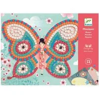 DJECO Kreativset Bastelset Mosaik Glitzer Schmetterlinge Kreativset Mosaiksteine