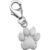 Limana Charm-Einhänger echt 925 Silber Pfote Karabiner Anhänger für Armband Kette, Hunde Katze Pfote Pfötchen